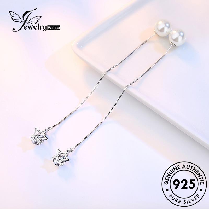 Jewelrypalace Asli Anting Perak Berujung Lima Drop Temperamen Mutiara925 Wanita Bintang E675