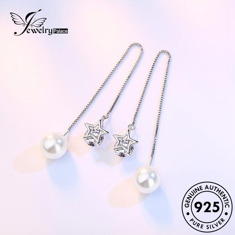 Jewelrypalace Asli Anting Perak Berujung Lima Drop Temperamen Mutiara925 Wanita Bintang E675