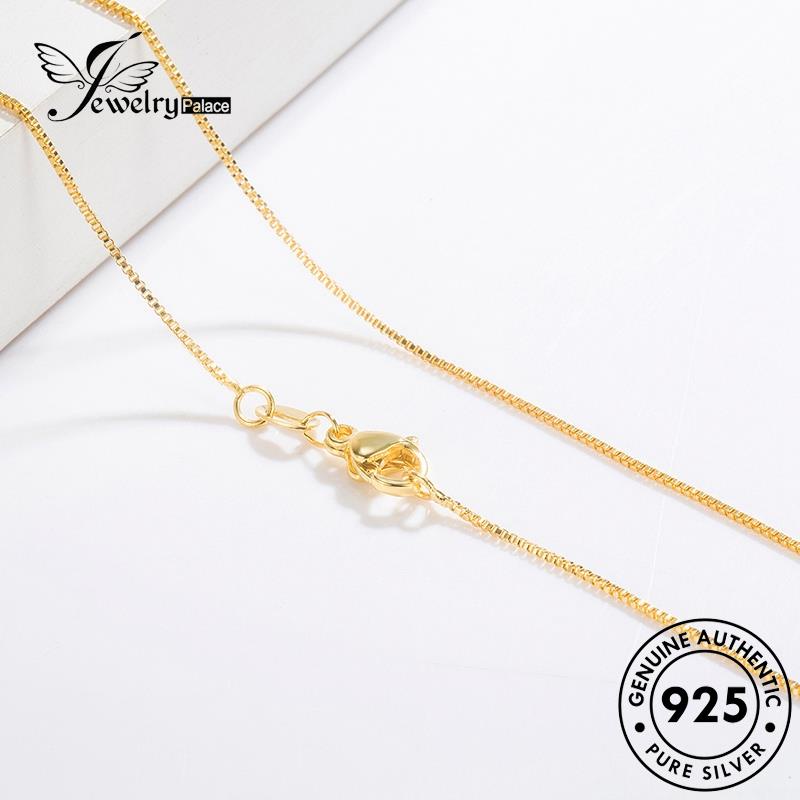 Jewelrypalace Fashion925 Kalung Perak Asli Wanita Gold Kotak N72