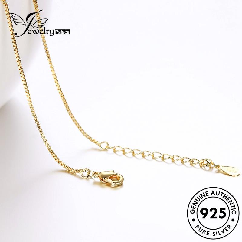 Jewelrypalace Fashion925 Kalung Perak Asli Wanita Gold Kotak N72