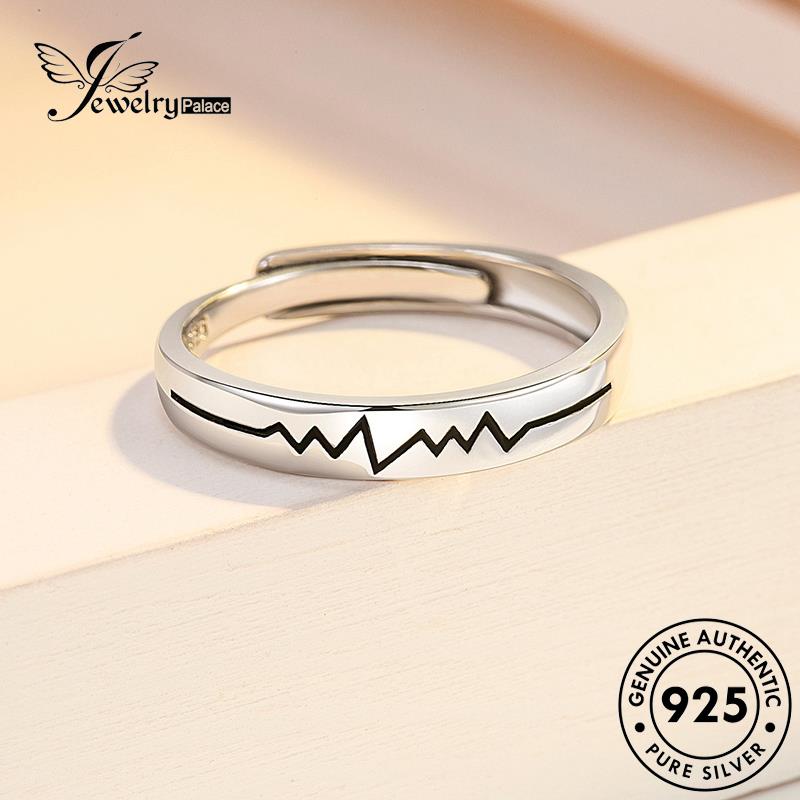 Tempat Perhiasan Cincin Couple Perak925 Electrogram Asli Simple Love R84