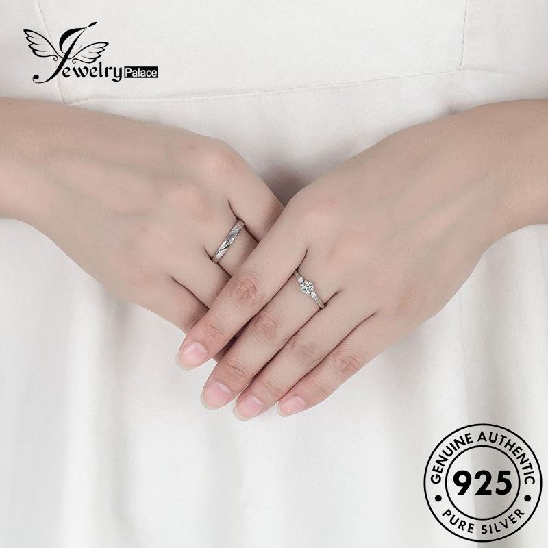 Jewelrypalace Original At Elegant First Moissanite Cincin Perak Love Pasangan Diamond Sight925 R119