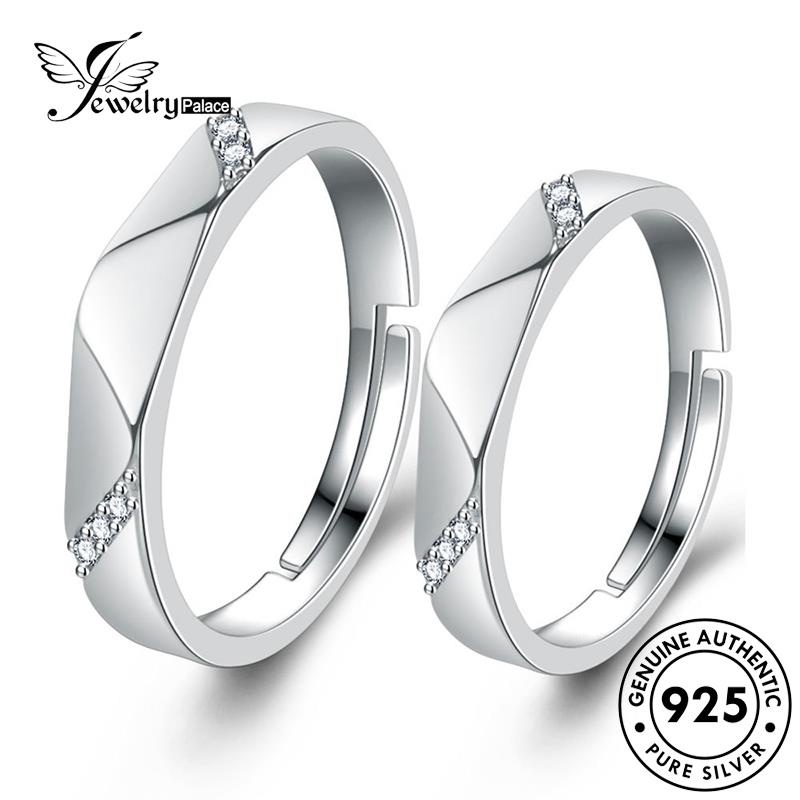 Jewelrypalace Cincin Asli Simple Perak Air925 Couple Chestnut R68