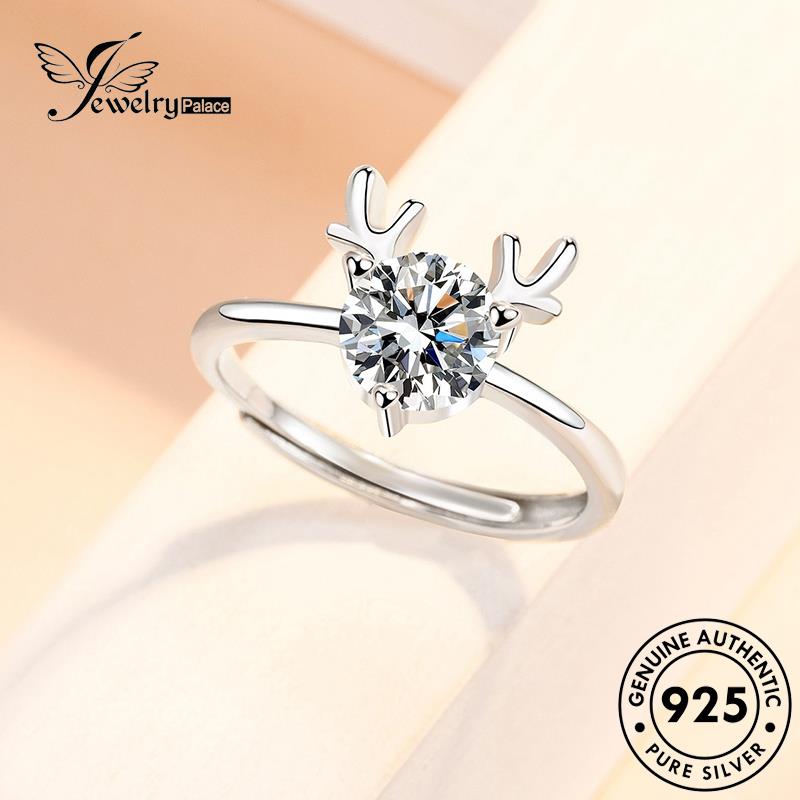 Jewelrypalace Cincin Berlian Moissanite Kepribadian925 Perak Wanita Asli Tanduk R133