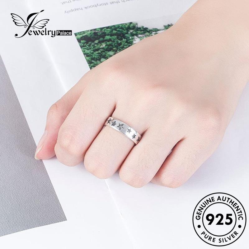 Tempat Perhiasan Cincin Wanita Perak925 Asli Star Fashion R173