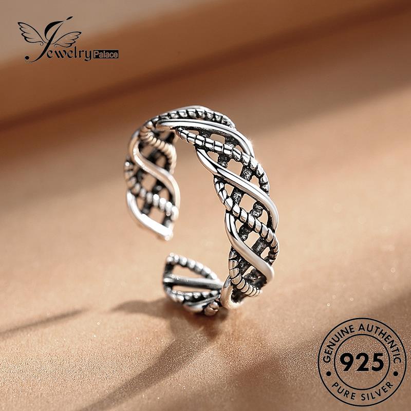 Jewelrypalace Cincin Wanita Rantai Asli Double Fashion Perak925 R196