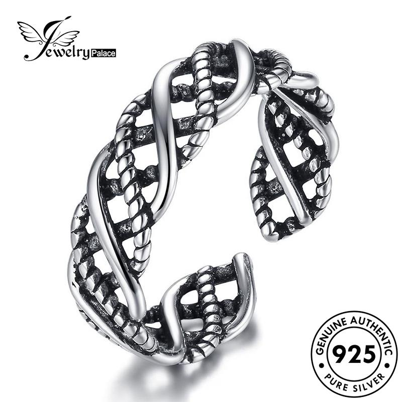 Jewelrypalace Cincin Wanita Rantai Asli Double Fashion Perak925 R196