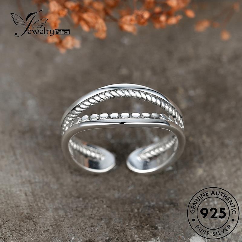 Jewelrypalace 925wanita Asli Retro Cincin Mulut Perak Ketawa R237