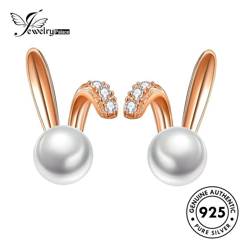 Jewelrypalace Anting Tusuk Mutiara Wanita Silver Rabbit Playful925Asli E798