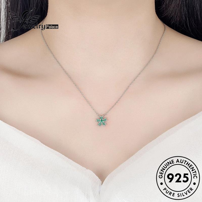 Jewelrypalace Wanita Kalung Perak Moissanite925Set Asli Berlian Sakura Gold Kepribadian S21