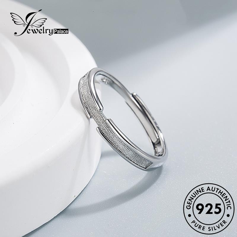 Jewelrypalace Cincin Jianjia Asli Simple925 Bailu Perak Couple R302