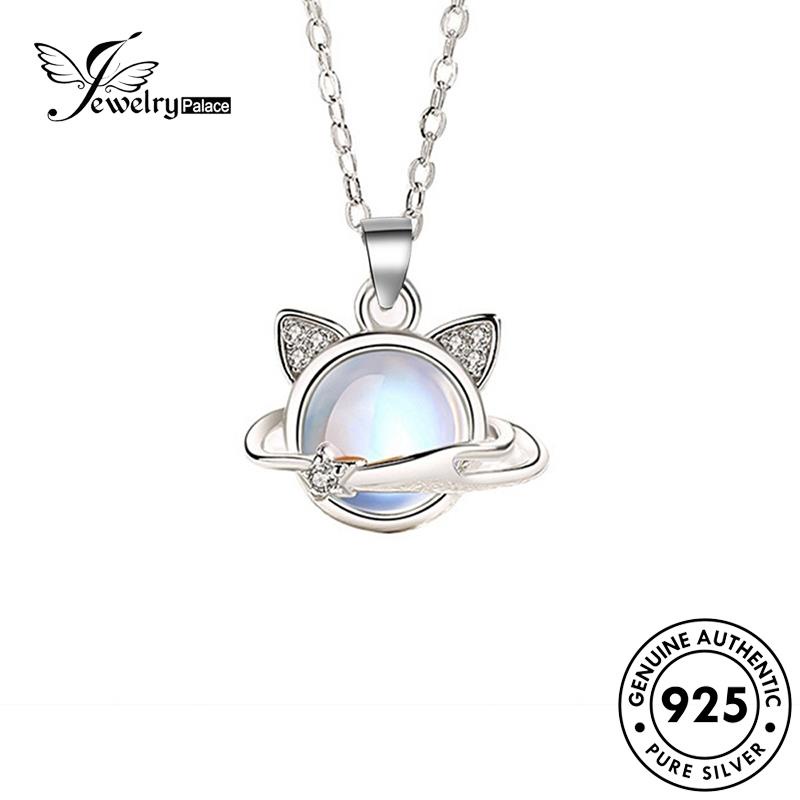 Jewelrypalace Kalung 925set Manis Asli Opal Kucing Wanita Perak S28