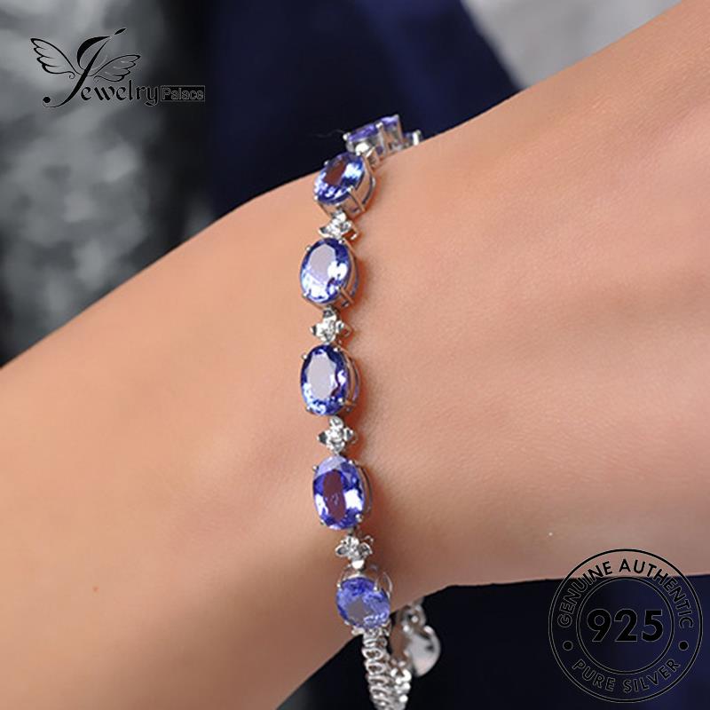 Jewelrypalace Perak Gelang Sapphire Wanita Asli925 B11