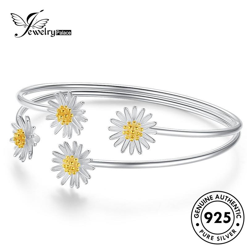 Jewelrypalace Gelang Emas Daisy Wanita Asli925Kecil Simple Perak B27