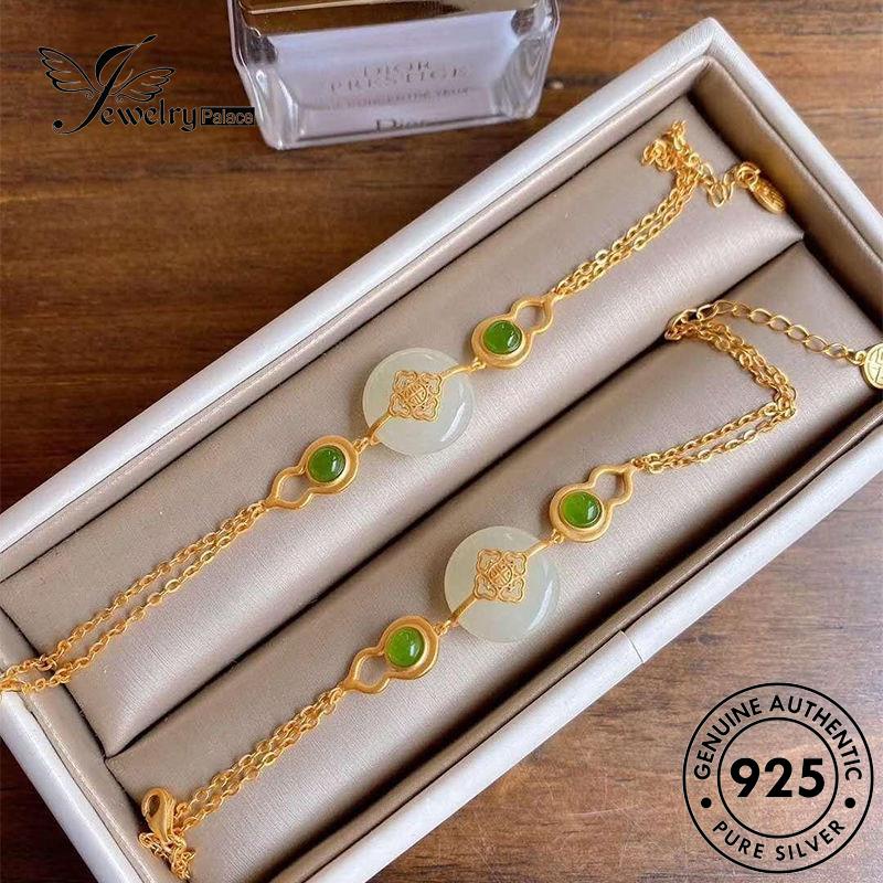 Jewelrypalace Giok Asli925 Istana Gelang Perak Wanita B276