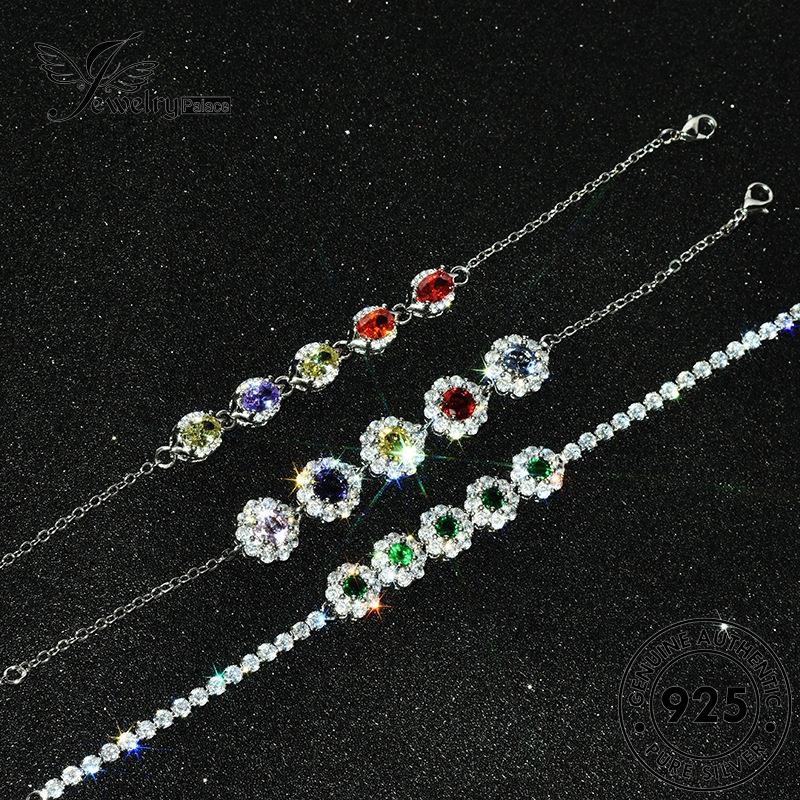 Jewelrypalace Gelang Perak925 Asli Snowflake Wanita Emerald B292