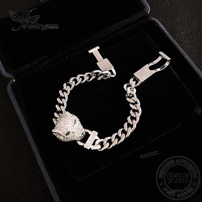 Jewelrypalace Asli Leopard Kepala Perak Wanita Moissanite Gelang Kuba925 Berlian B548