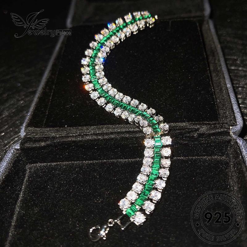 Jewelrypalace Emerald Perak925 Gelang Berlian Asli Wanita Kotak Canggih B550