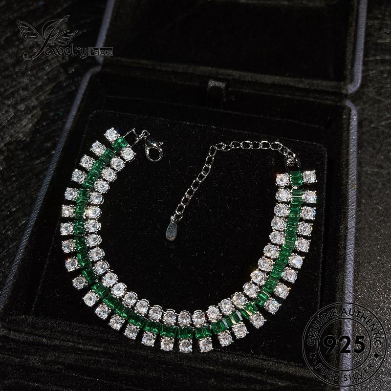 Jewelrypalace Emerald Perak925 Gelang Berlian Asli Wanita Kotak Canggih B550