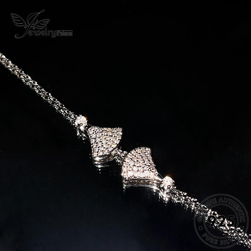 Jewelrypalace Perak Asli Wanita Moissanite Fashion Kipas Gelang Berlian925 B586