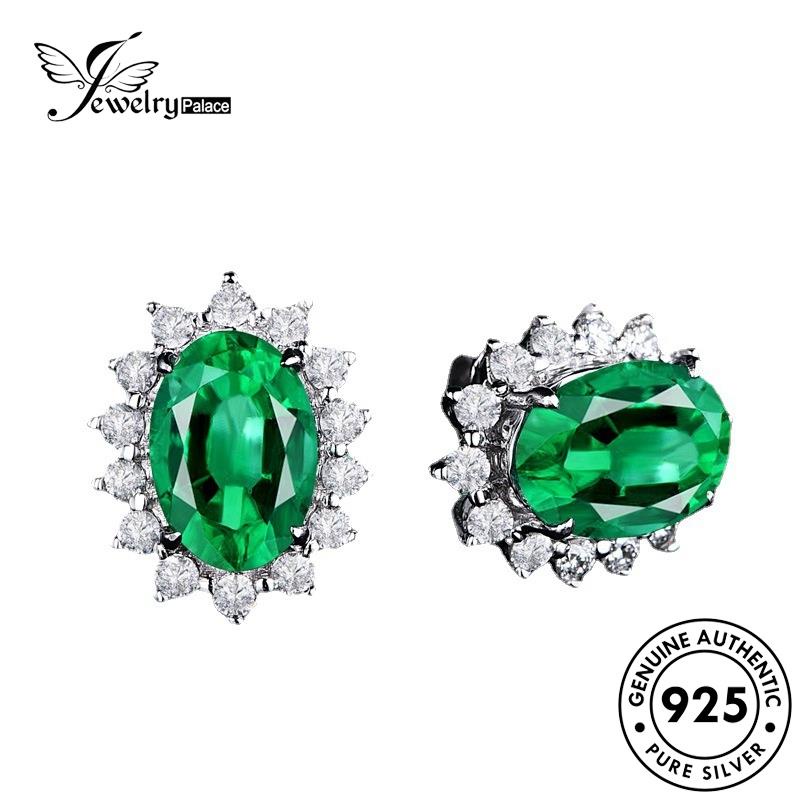 Jewelrypalace Anting Wanita Asli Silver Oval Citrine Stud925 E138