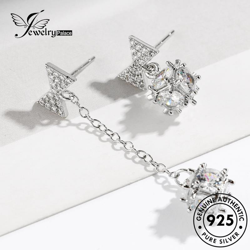 Jewelrypalace Dasi Berlian Stud Perak Asli Wanita Bow Moissanite Earrings925 E645