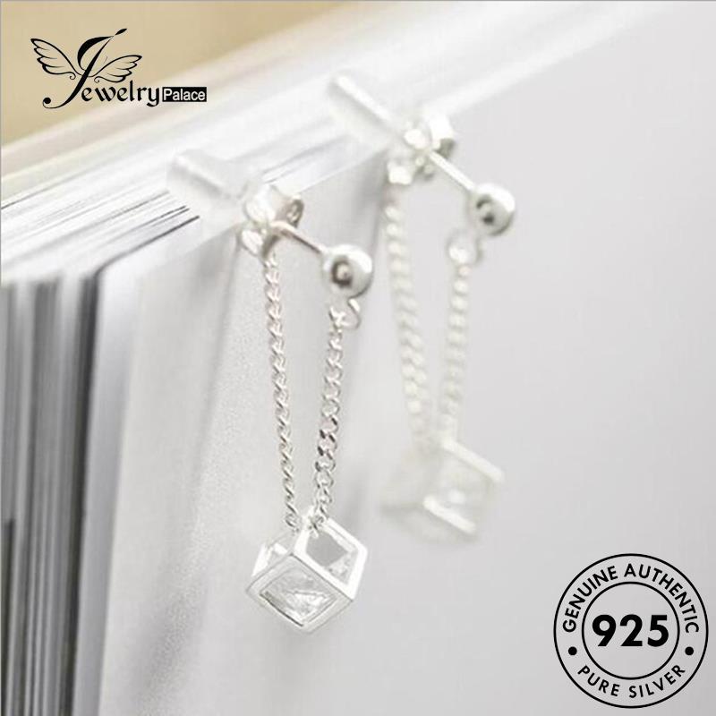 Jewelrypalace Kubus Perak925 Anting Moissanite Berlian Wanita Asli Stud E340