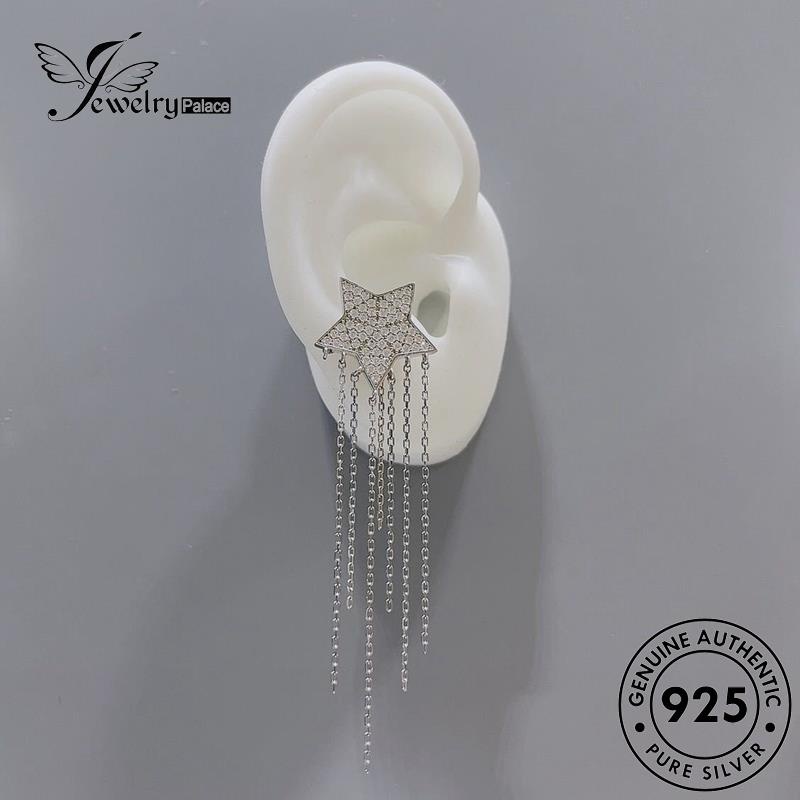 Jewelrypalace Anting Wanita Perak Bintang Tusuk925 Asli Rumbai E836