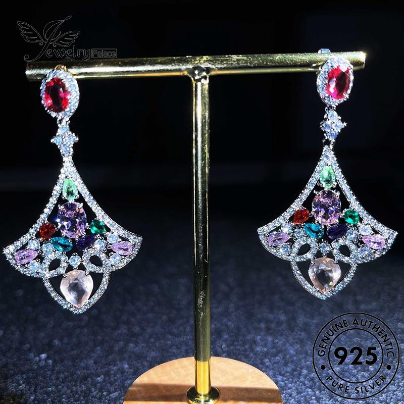 Jewelrypalace Sektor Wanita Emas Pink Anting Kristal Berlian Stud Perak925 Asli E838