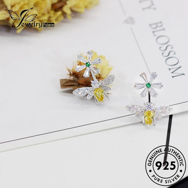 Jewelrypalace Anting Tusuk Bunga Perak Asli Citrine925 Daisy Wanita E925