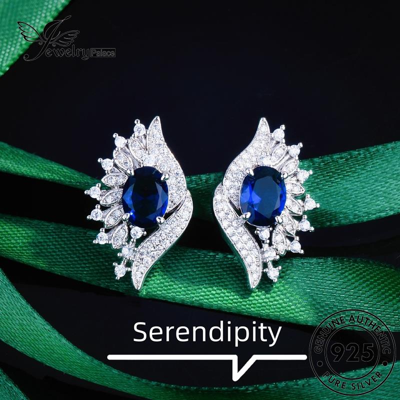 Jewelrypalace Asli925Setan Safir Wanita Perak Anting Giwang Mata E1185