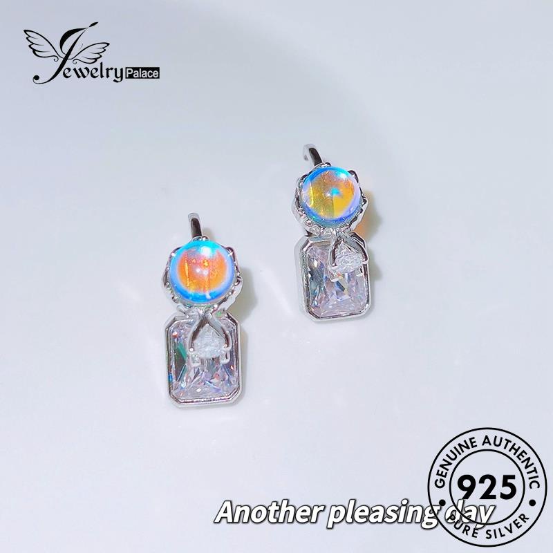 Jewelrypalace Anting Tusuk Wanita Perak Asli Moonstone Bulat925 E1200