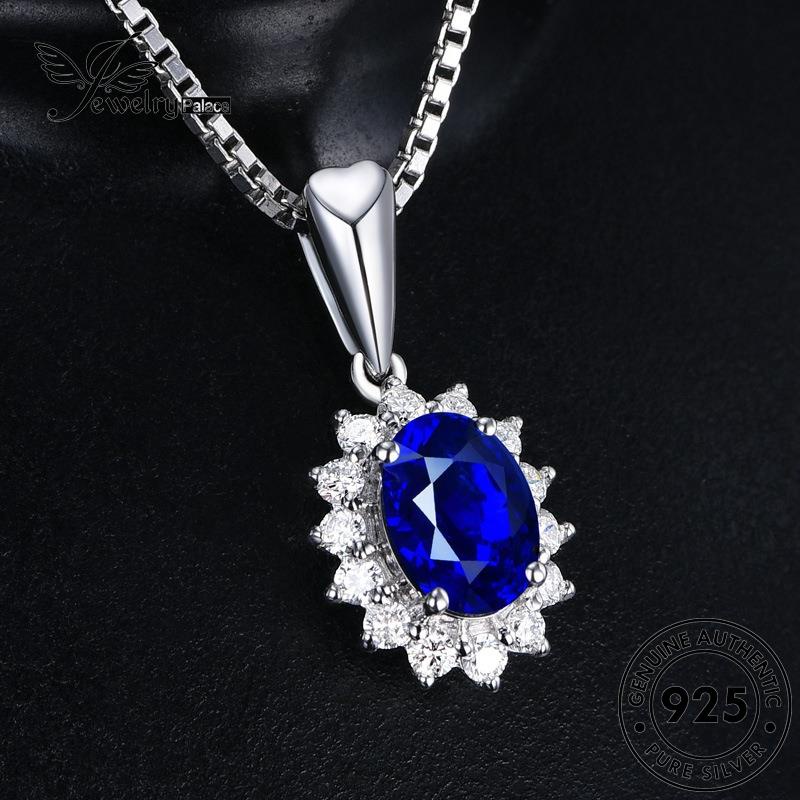 Jewelrypalace Sapphire Wanita Perak Fashion Kalung Nikah Asli925 N30