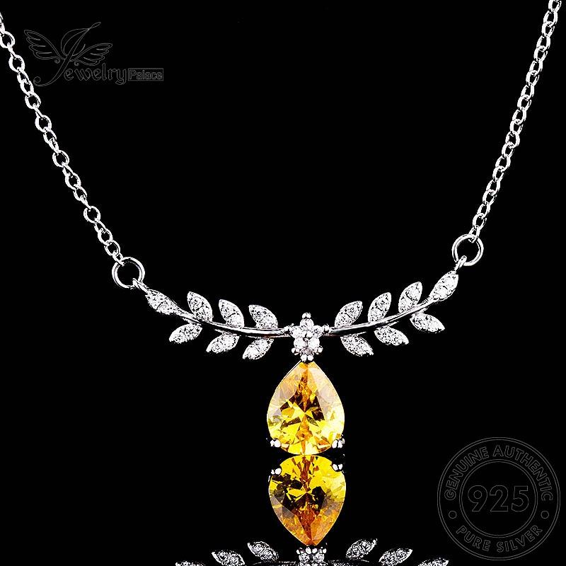 Jewelrypalace Citrine Fashion Kalung Perak Wanita Drop Original925 N314