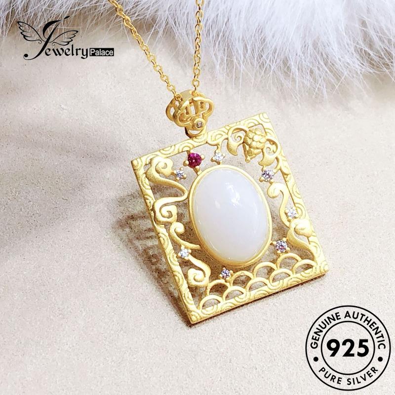 Jewelrypalace Kalung Fashion Awan Menguntungkan Wanita Perak Giok Asli925 N449