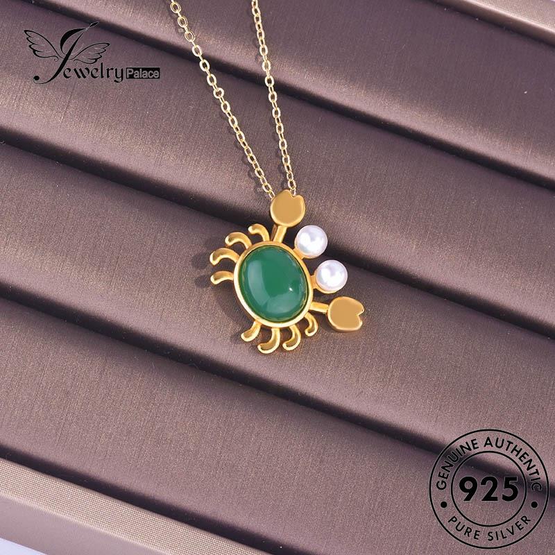 Jewelrypalace Kreatif Wanita Asli Kepiting Kalung Giok Perak925 N285