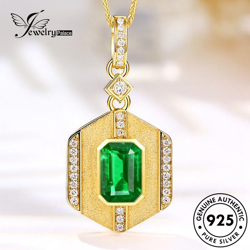 Jewelrypalace Kalung Emerald Perak Asli925 Fashion Wanita N1120