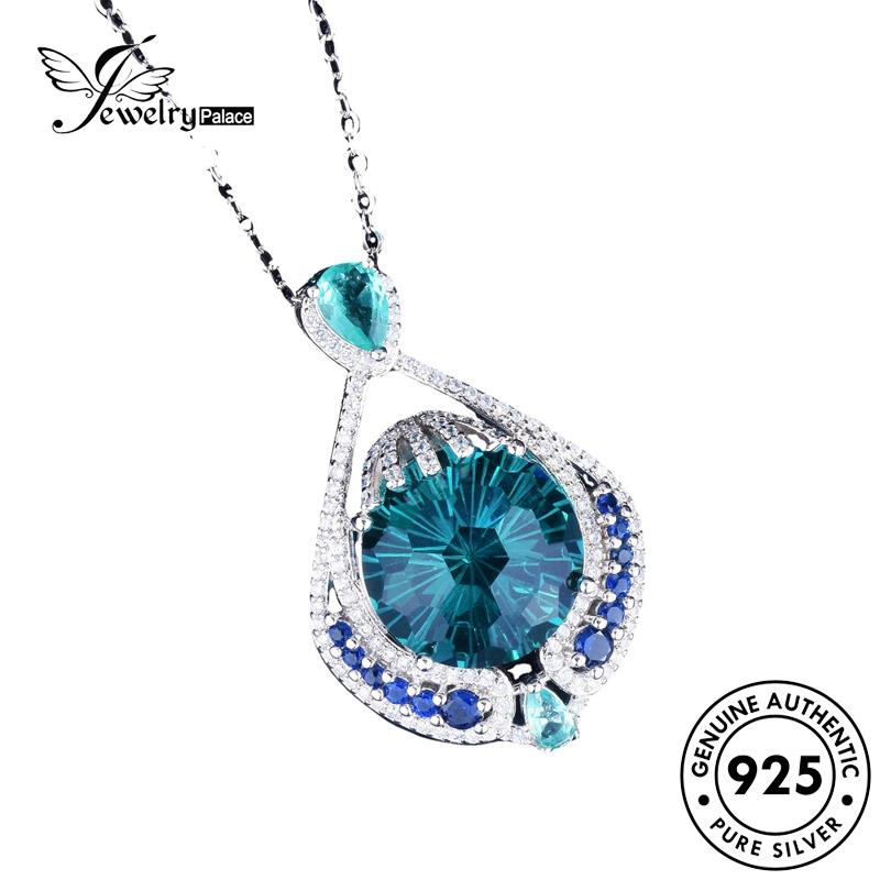 Jewelrypalace Wanita925 Perak Drop Original Kalung Safir Fashion N1137