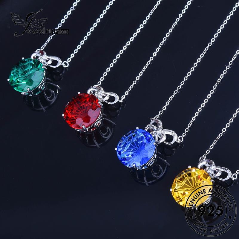 Jewelrypalace Kalung Perak925 Wanita Asli Bulat Fashion Citrine N1184