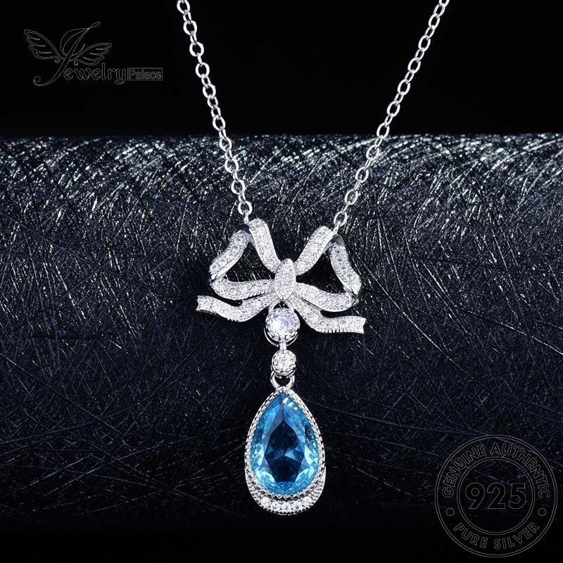 Jewelrypalace Kalung Perak925 Safir Busur Wanita Fashion Emas Asli N1232