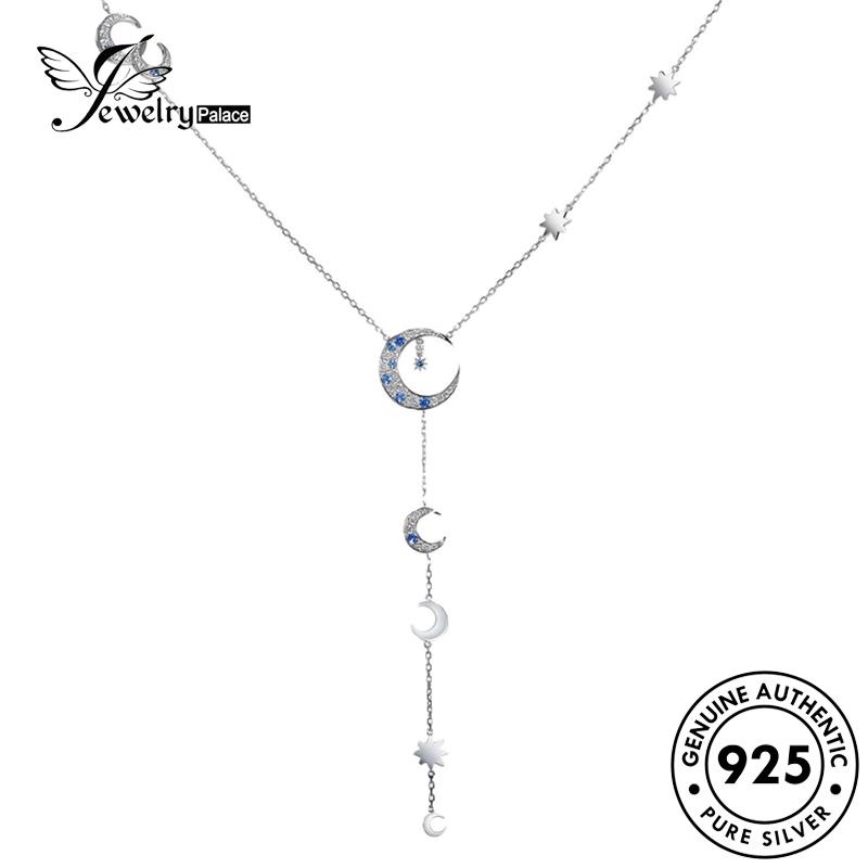 Jewelrypalace Kalung Asli Dan Bulan Perak Matahari925 Fashion Berlian Wanita Moissanite N1237