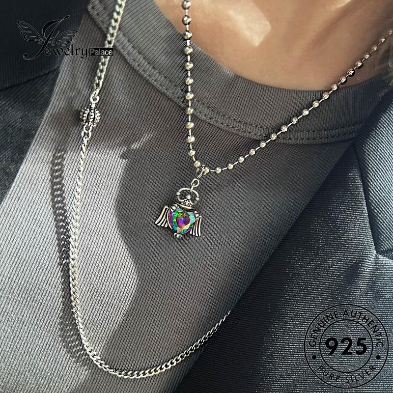 Jewelrypalace925 Kalung Sayap Creative Moonstone Wanita Perak Asli N1413