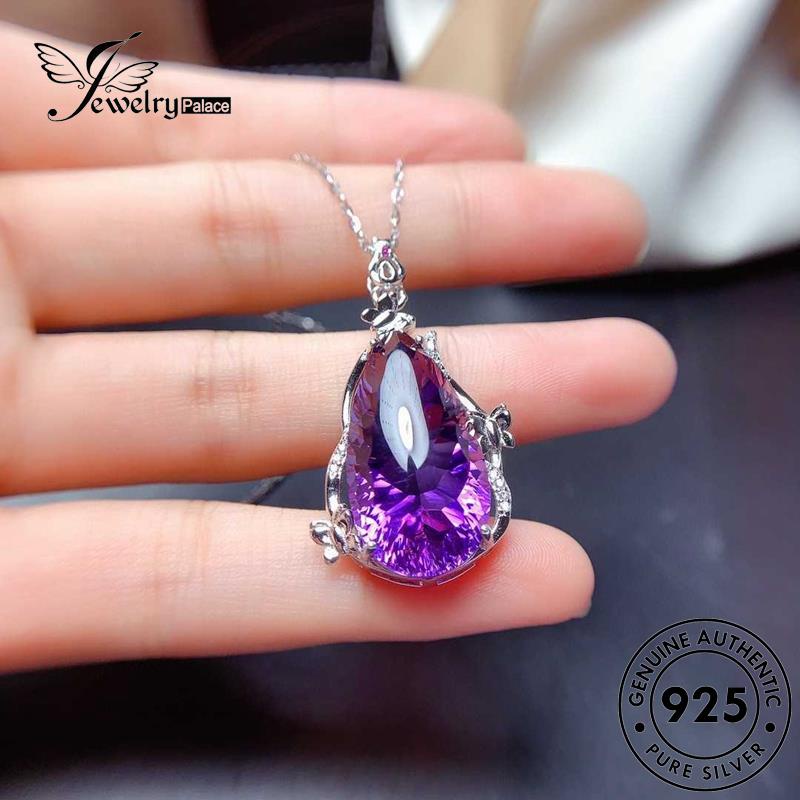 Perhiasantempat Wanita Kalung Perak Asli925 Amethyst Creativity N1557