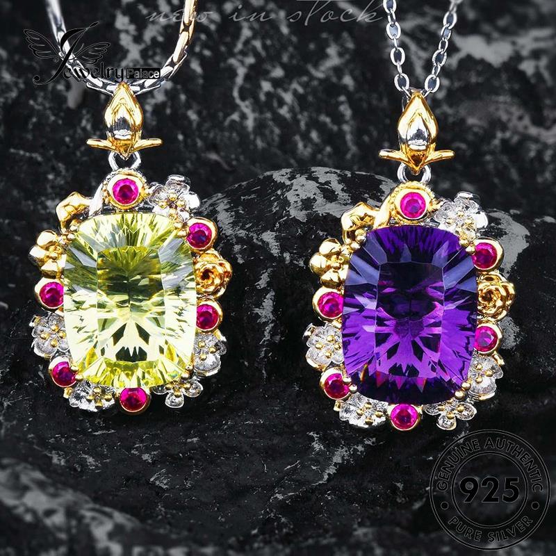 Jewelrypalace Kalung Ukir925 Wanita Fashion Asli Amethyst Silver N1574