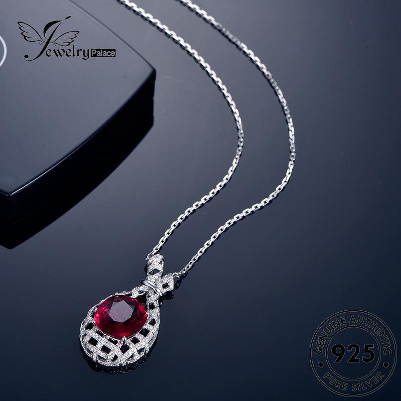 Tempat Perhiasan Wanita Ruby925 Kalung Perak Asli Halus N1577