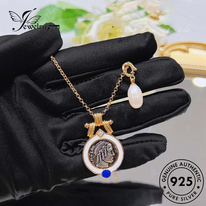 Jewelrypalace Baroque Asli Mutiara Wanita Retro925 Kalung Perak N1592