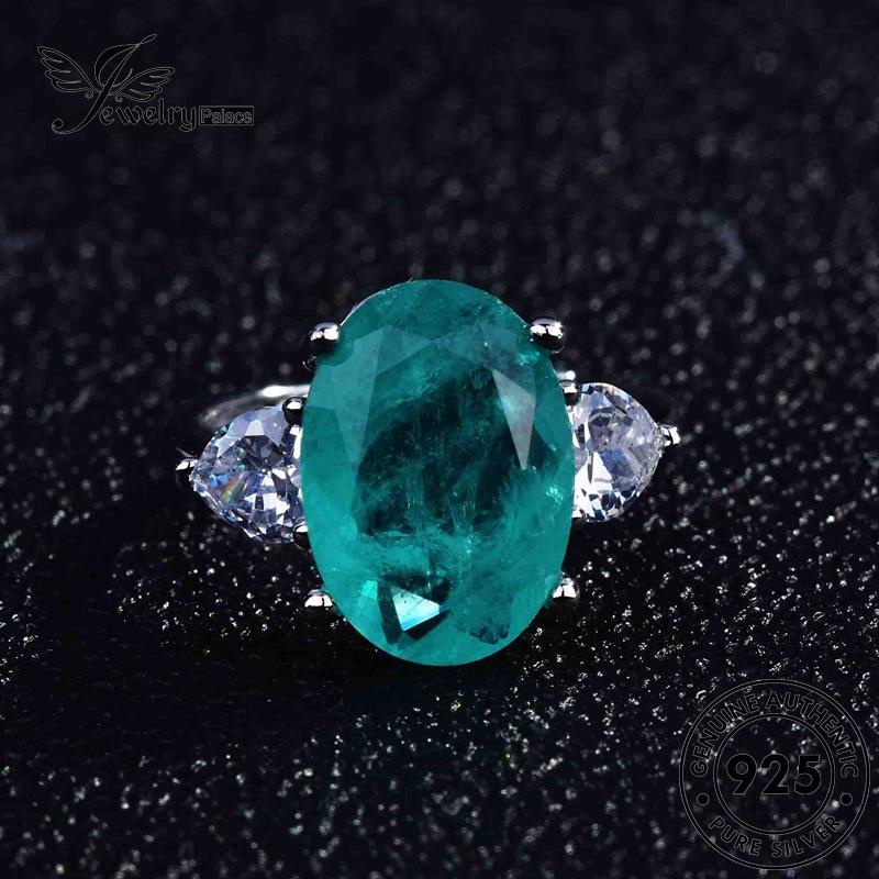 Jewelrypalace Cincin Pir Asli Aquamarine925Bentuk Wanita Perak Vintage R48