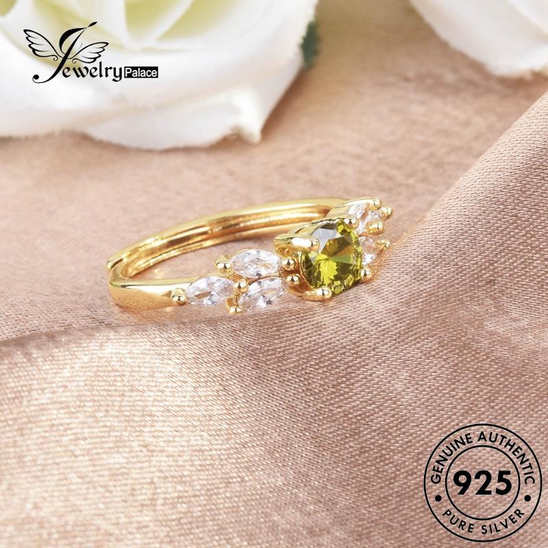 JEWELRYPALACE Personality Nikah Asli Cincin korea Wanita Silver Original Gold Perhiasan Sterling 925 Silver Perak Aksesori Kawin Emerald Square Murni R18