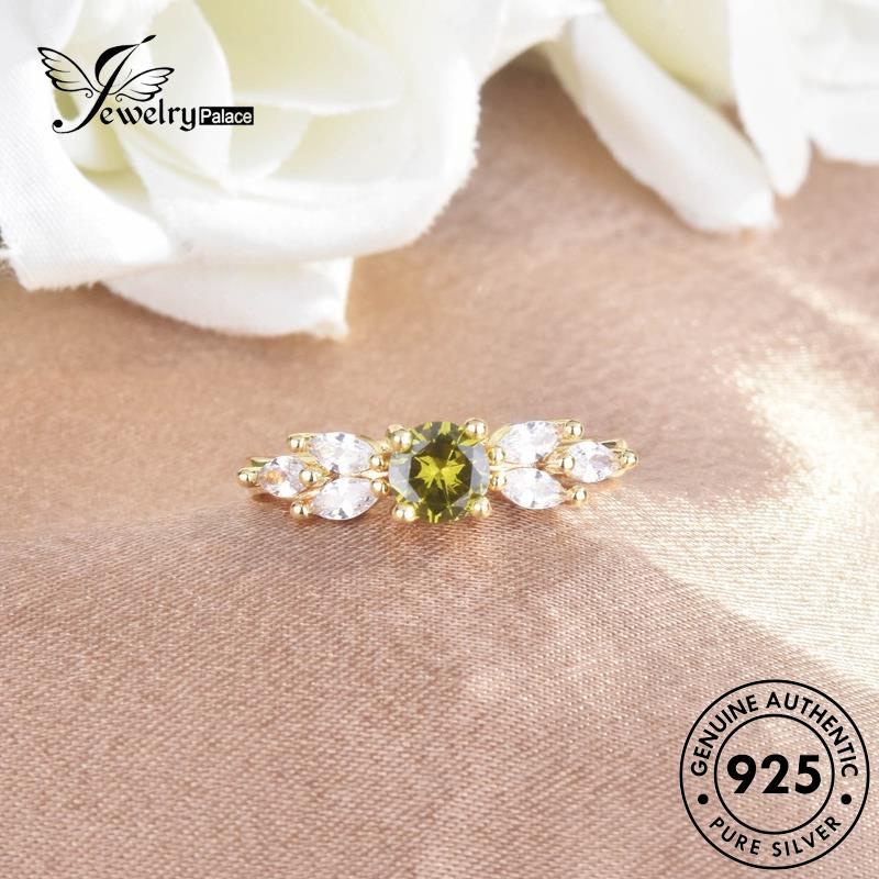 JEWELRYPALACE Personality Nikah Asli Cincin korea Wanita Silver Original Gold Perhiasan Sterling 925 Silver Perak Aksesori Kawin Emerald Square Murni R18