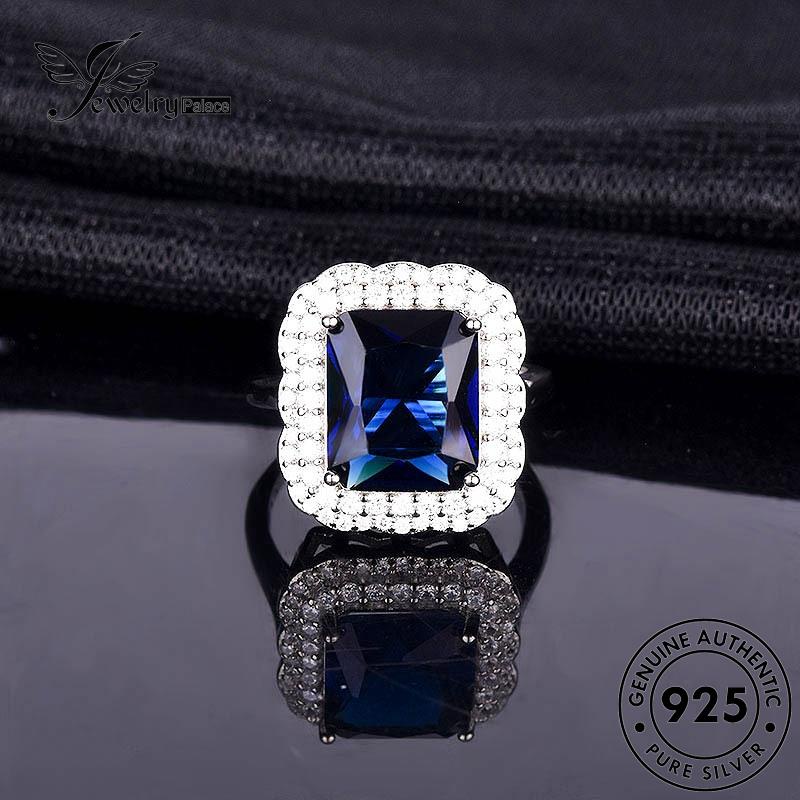 JEWELRYPALACE Kawin Wanita 925 korea Aksesori Emerald Original Cincin Silver Square Asli Sterling Personality Murni Perhiasan Nikah Perak Silver R1003